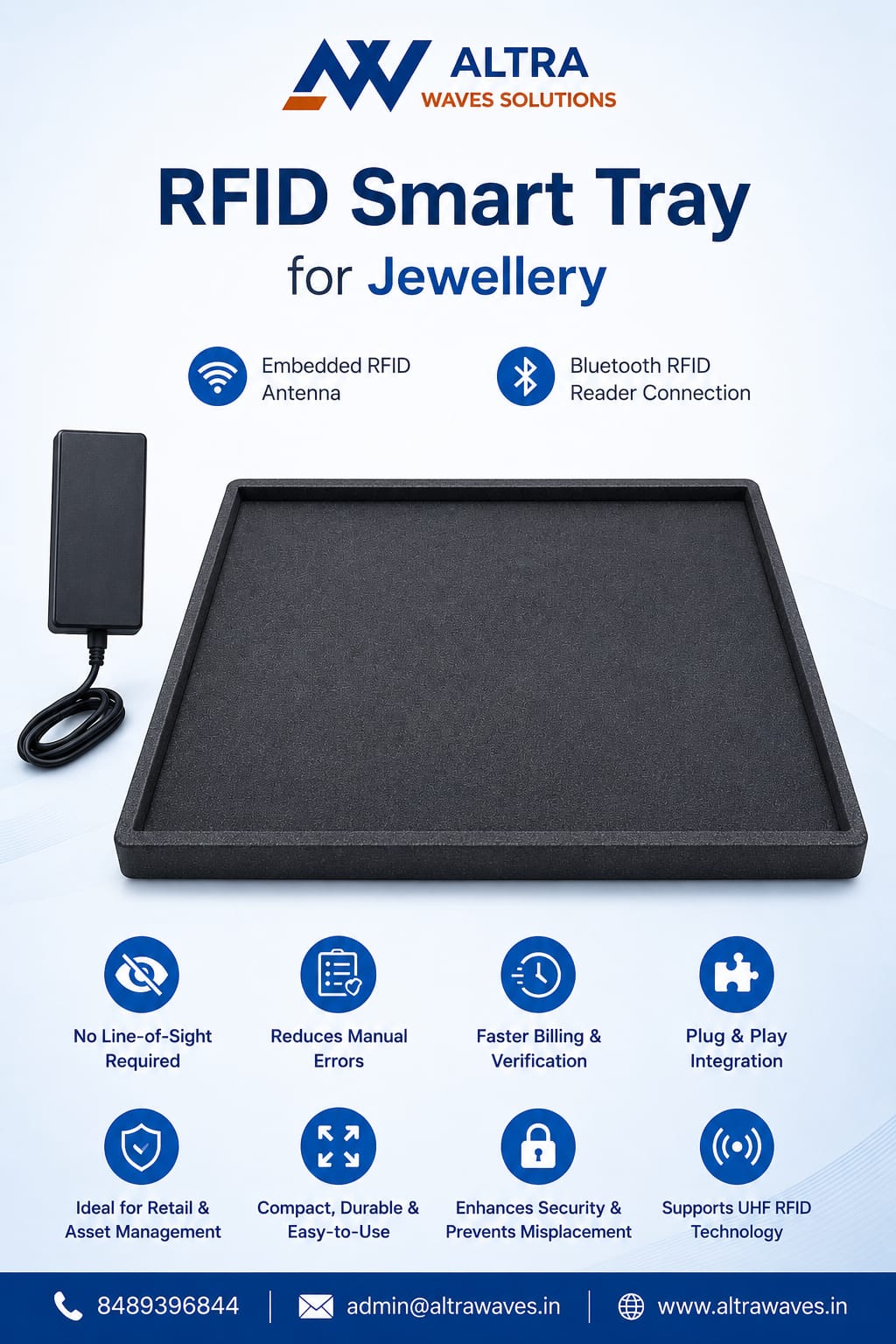 RFID Smart Tray for jewellery inventory tracking and asset management
